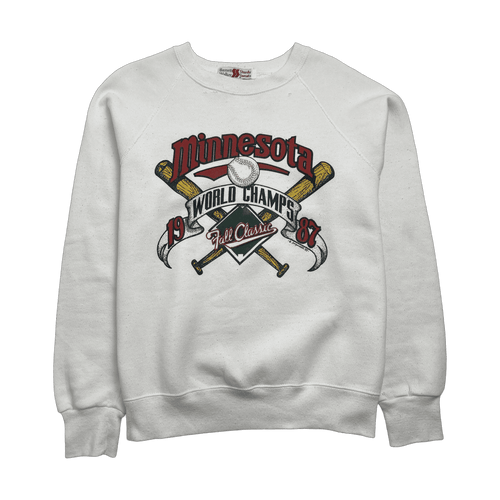 (S) Vintage '87 Minnesota Twins World Champs Sweatshirt White | Vintage Clothing Store Canada