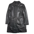 Vintage Balenciaga Paris Leather Trench Coat Black