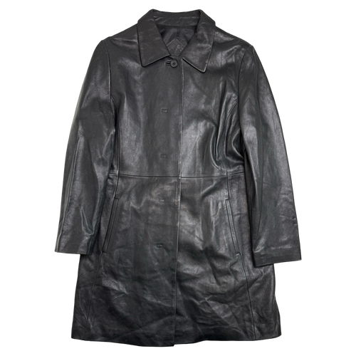 Vintage Balenciaga Paris Leather Trench Coat Black | Vintage Clothing Store Canada