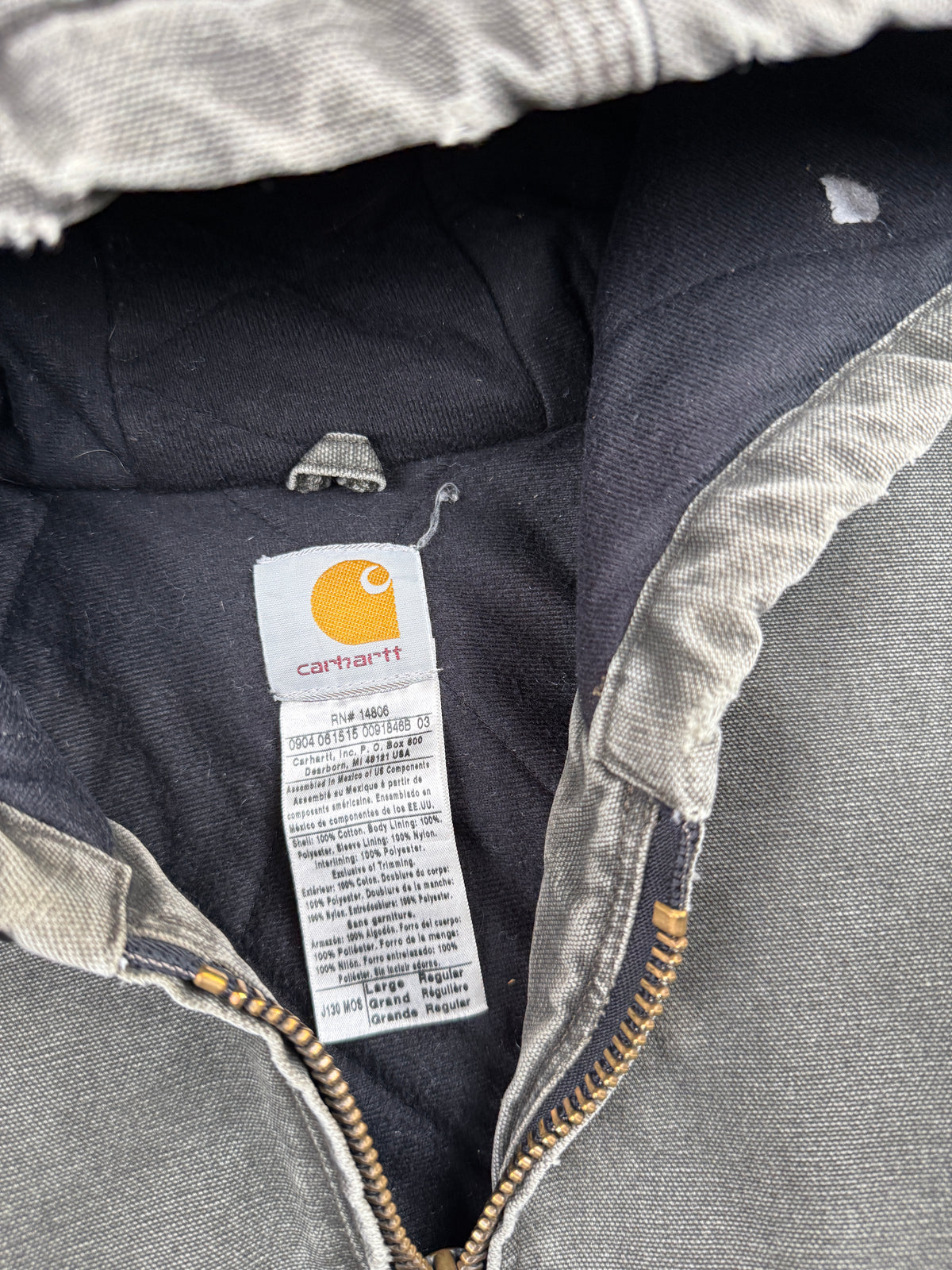 Vintage Carhartt Distressed Active Hooded Jacket Green