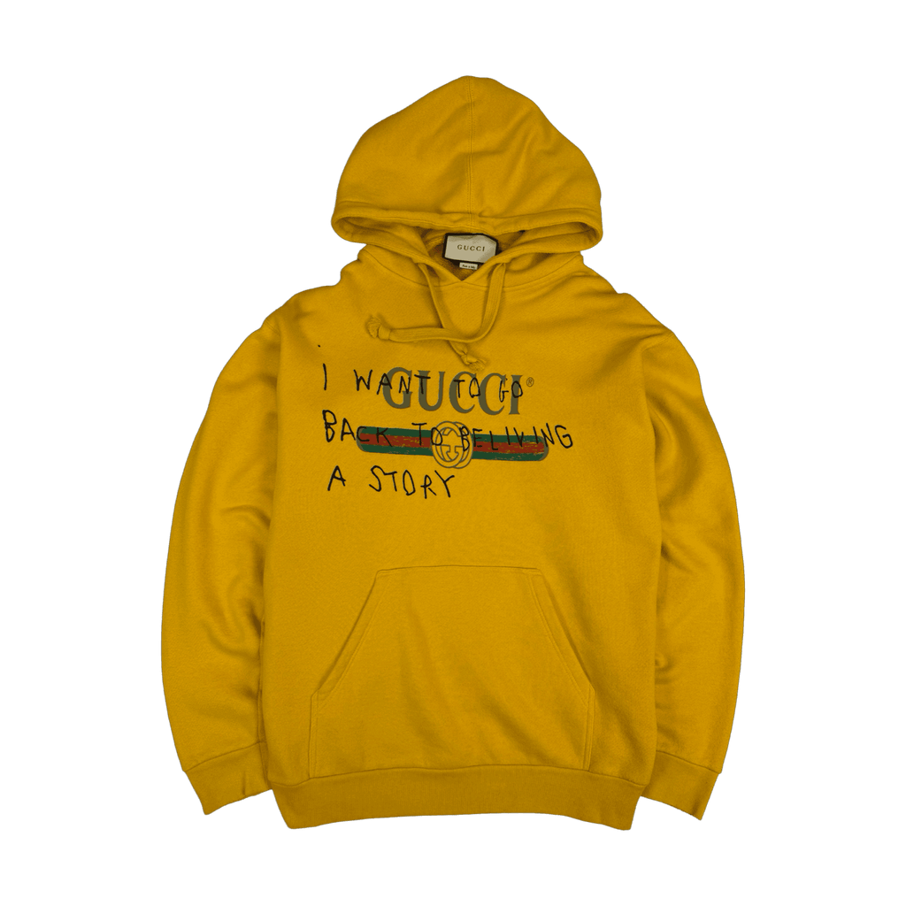 Gucci Coco Capitan Logo Print Hoodie Yellow (USED)