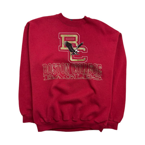 Vintage 90s Boston College Sweatshirt Red | Vintage Clothing Store Canada