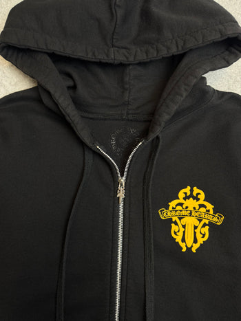 Chrome Hearts Dagger Logo Thermal Zip Up Sweater Black/Yellow
