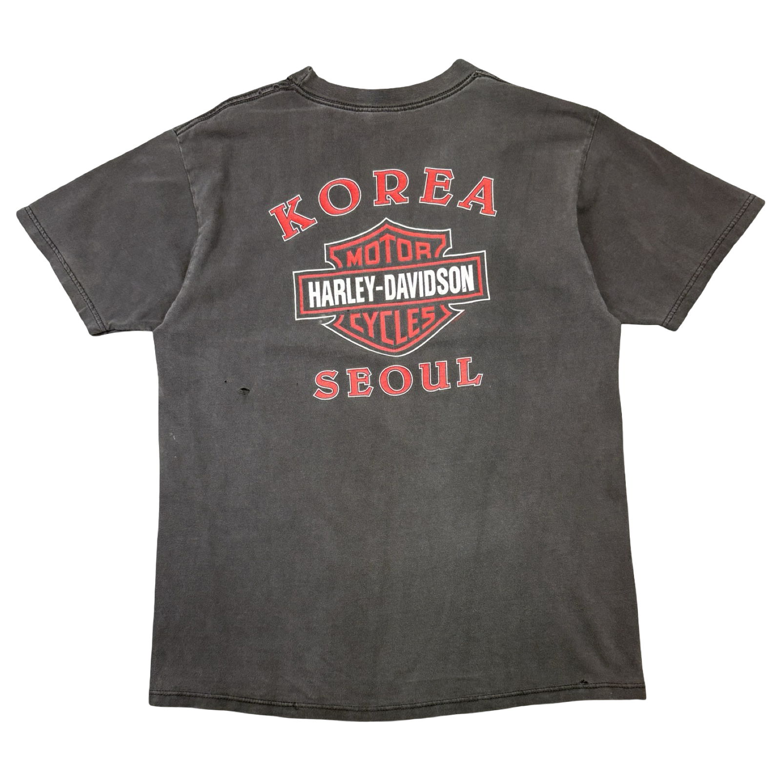 Vintage Harley Davidson Eagle Korea Seoul Tee Black