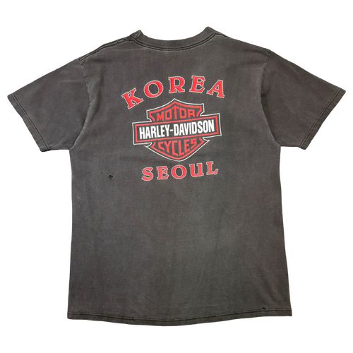 Vintage Harley Davidson Eagle Korea Seoul Tee Black | Vintage Clothing Store Canada