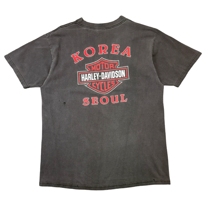 Vintage Harley Davidson Eagle Korea Seoul Tee Black | Vitnage Clothing Store Canada