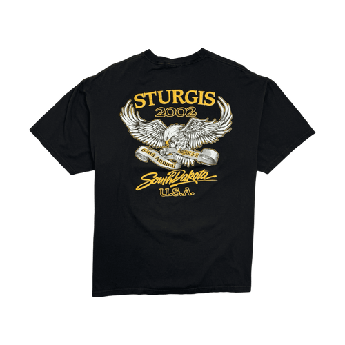 (L) Vintage '02 Sturgis Black Hills Rally Tee Black | Vintage Clothing Store Canada