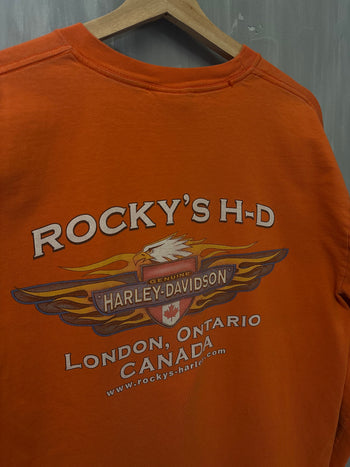 Vintage ‘05 Harley Davidson L/S Tee Orange