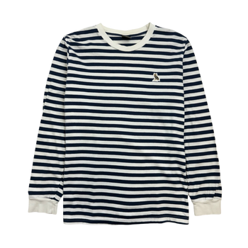 OVO Striped L/S Tee White/Navy (USED)