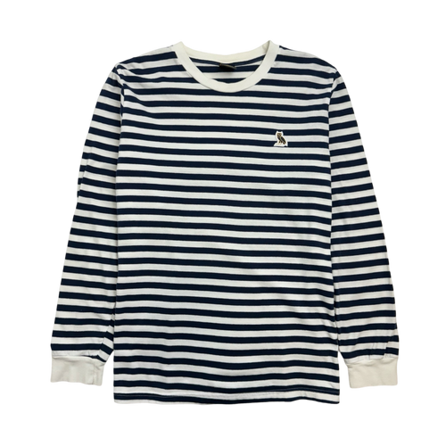 OVO Striped L/S Tee White/Navy (USED) | Vintage Clothing Store Canada