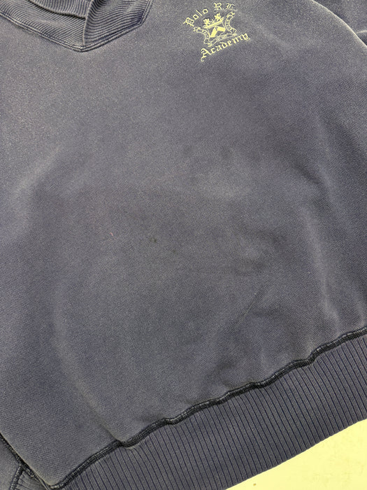 Vintage Polo Ralph Lauren Sport Academy Mockneck Sweatshirt Blue | Vitnage Clothing Store Canada