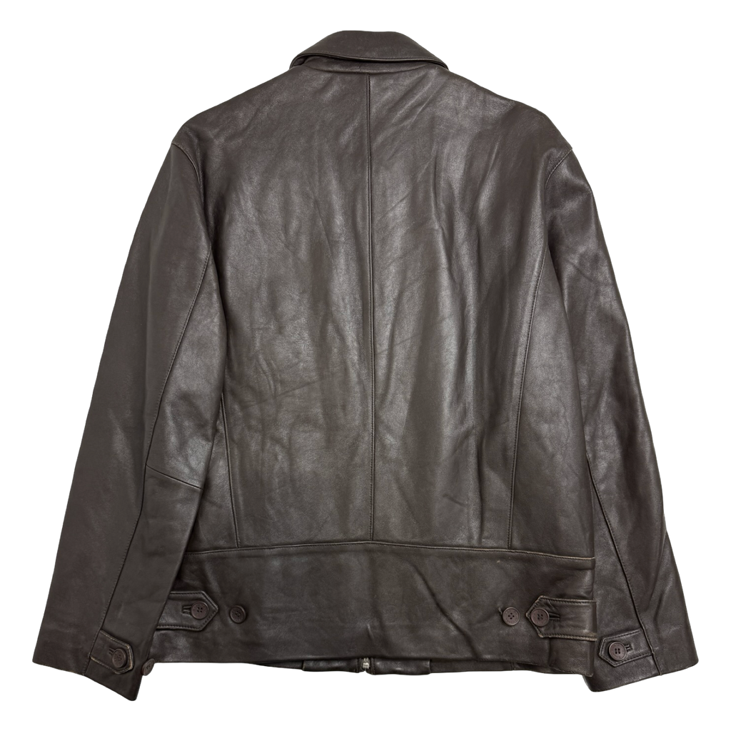 Vintage Balenciaga Paris BB Leather Jacket Brown