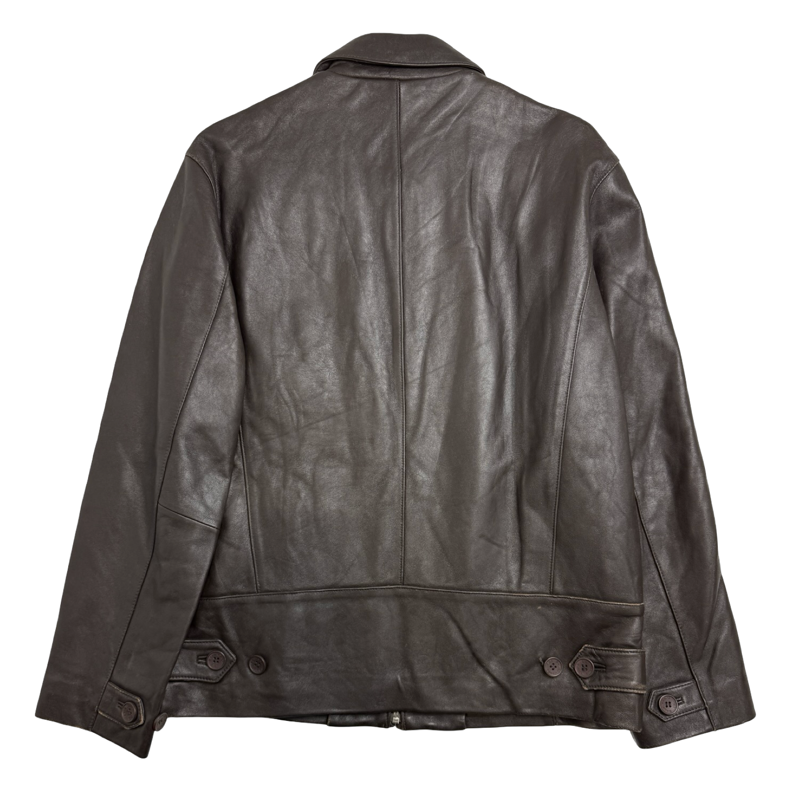 Vintage Balenciaga Paris BB Leather Jacket Brown