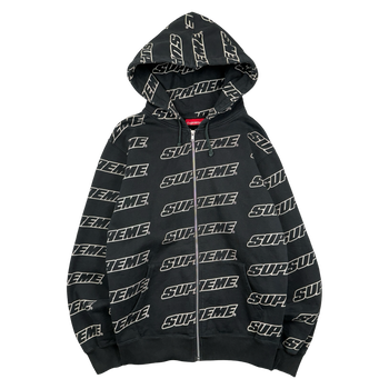 Supreme Repeat Zip Up Sweater Black (USED)