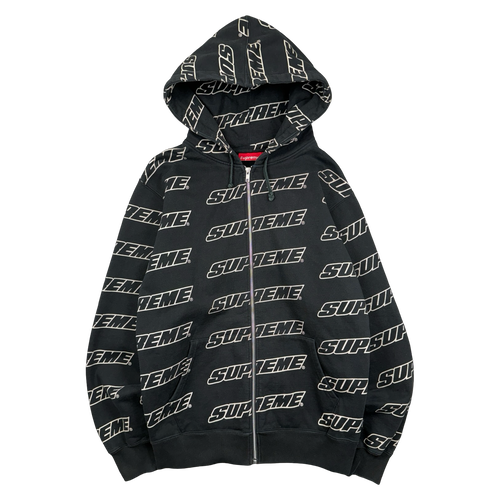Supreme Repeat Zip Up Sweater Black (USED) | Vintage Clothing Store Canada