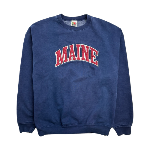 (XL) Vintage Maine Sweatshirt Navy | Vintage Clothing Store Canada