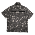 BAPE Desert Camo Velcro Logo Button Up Tee Black/Grey (USED)
