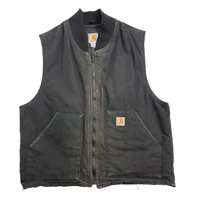 Vintage 2000s Carhartt Quilt Lined Work Vest Black