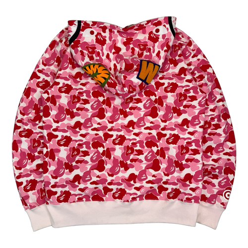 BAPE ABC Camo Shark Full Zip Hoodie Pink/Red (USED) | Vintage Clothing Store Canada