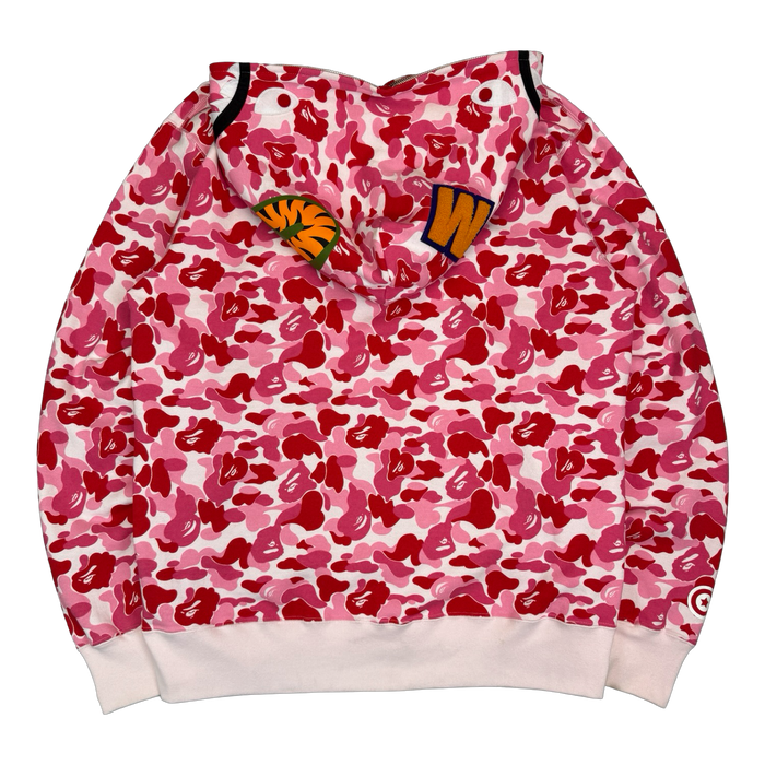 BAPE ABC Camo Shark Full Zip Hoodie Pink/Red (USED) | Vitnage Clothing Store Canada