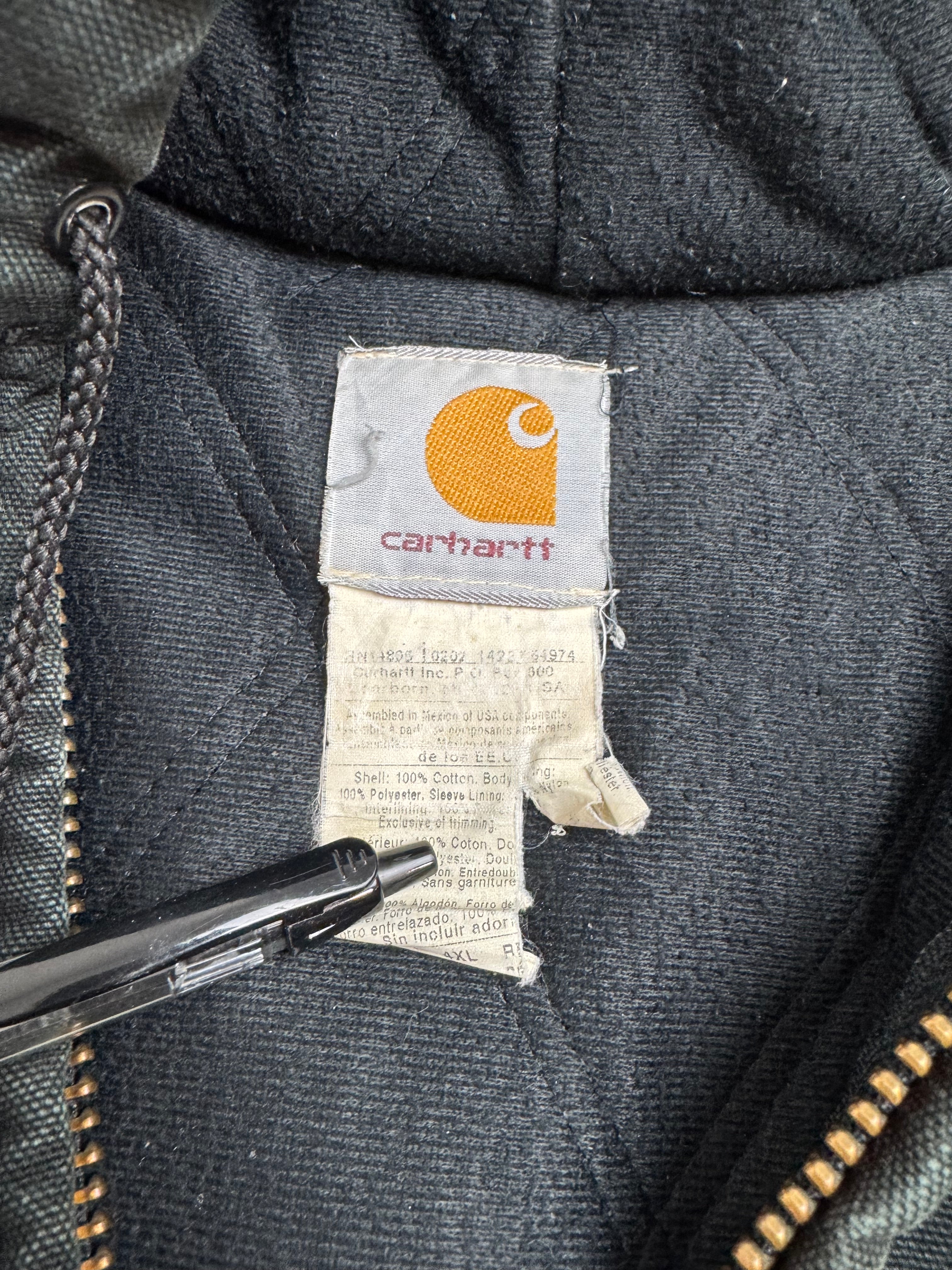 Vintage Carhartt Hooded Zip Work Jacket Black