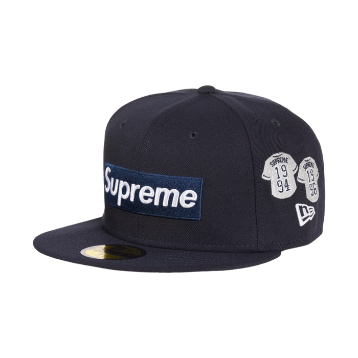 Supreme Jerseys Box Logo New Era Fitted Hat Navy | Vitnage Clothing Store Canada