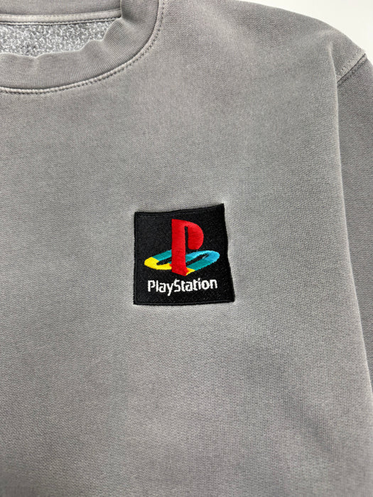 Travis Scott PlayStation Classic Crewneck Washed Grey (USED) | Vitnage Clothing Store Canada