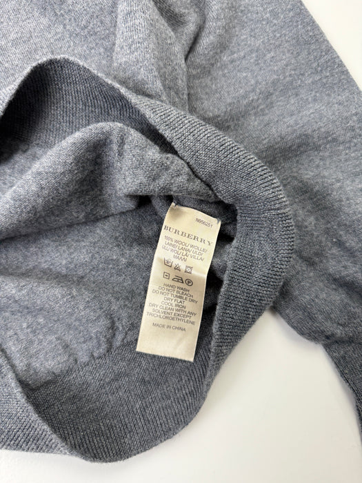 Vintage Burberry Embroidered Logo Wool Sweater Grey | Vitnage Clothing Store Canada