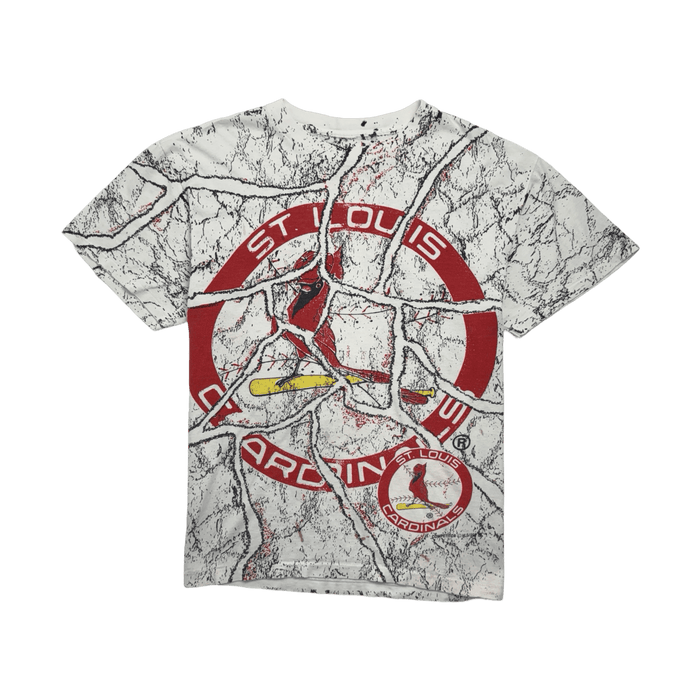 (L) Vintage ‘99 St. Louis Cardinals AOP Tee White | Vitnage Clothing Store Canada