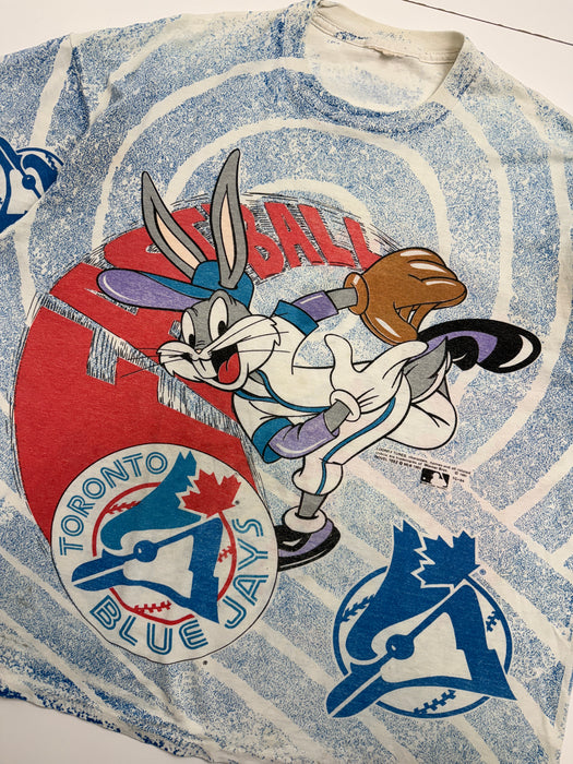 Vintage 1993 Toronto Blue Jays Looney Tunes AOP Tee | Vitnage Clothing Store Canada