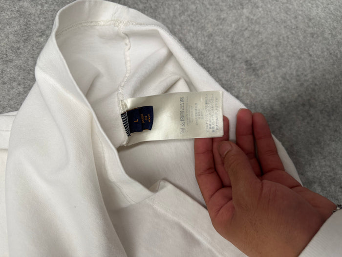 Louis Vuitton Embroidered Cursive Logo Tee White (USED) | Vitnage Clothing Store Canada