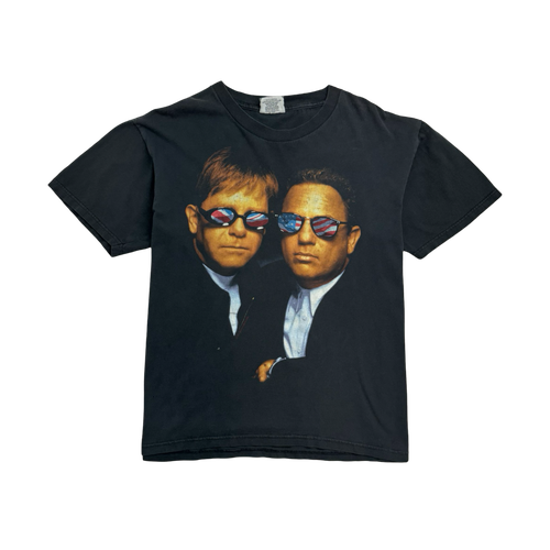 (L) Vintage '95 Elton John & Billy Joel Tour Tee Black | Vintage Clothing Store Canada