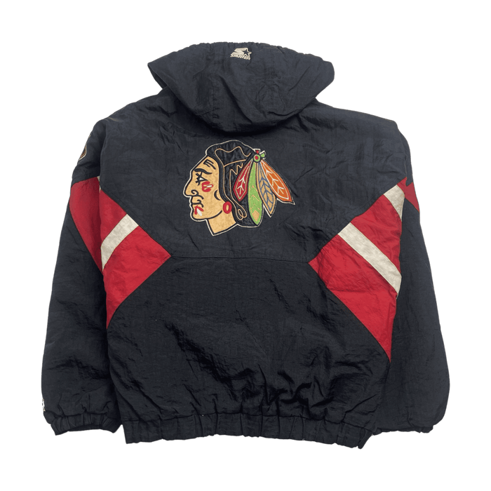 (L) Vintage Starter Chicago Blackhawks Hooded Jacket | Vitnage Clothing Store Canada