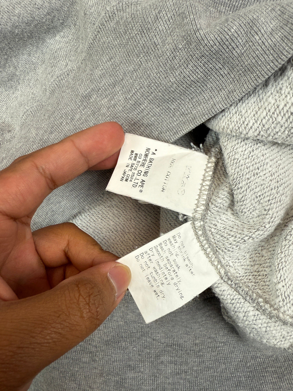 BAPE x Swarovski Crystal Shark Logo Sweatshirt Grey (USED)
