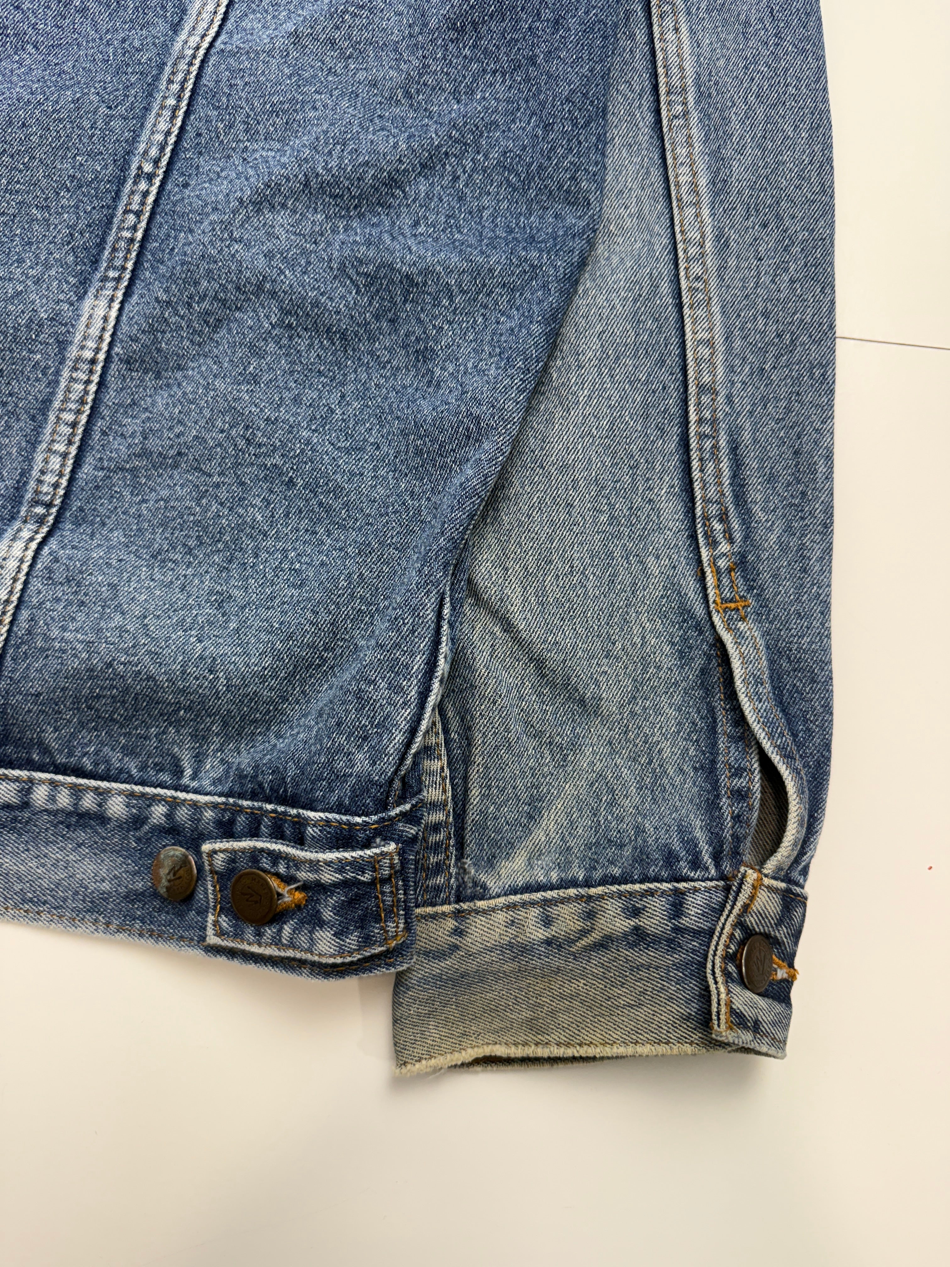 Vintage 90s Marlboro Plaid Lined Denim Jacket