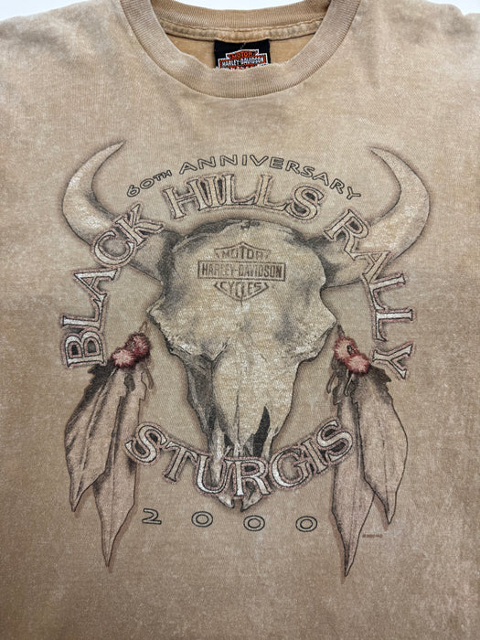 Vintage 2000s Sturgis Harley Davidson Tee Light Brown | Vitnage Clothing Store Canada