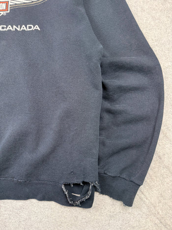 Vintage Harley Davidson Flame Spell Out Distressed Sweatshirt Black