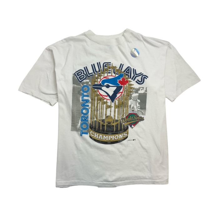 (XL) Vintage '92 Toronto Blue Jays Championship Tee White | Vitnage Clothing Store Canada