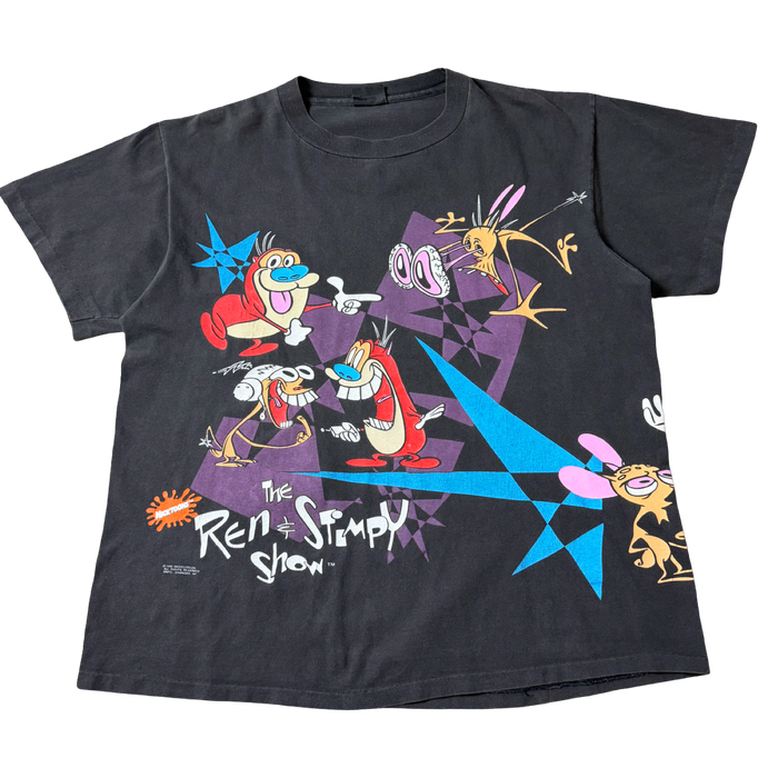 1992 Vintage Nickelodeon The Ren & Stimpy Show Tee Black | Vitnage Clothing Store Canada