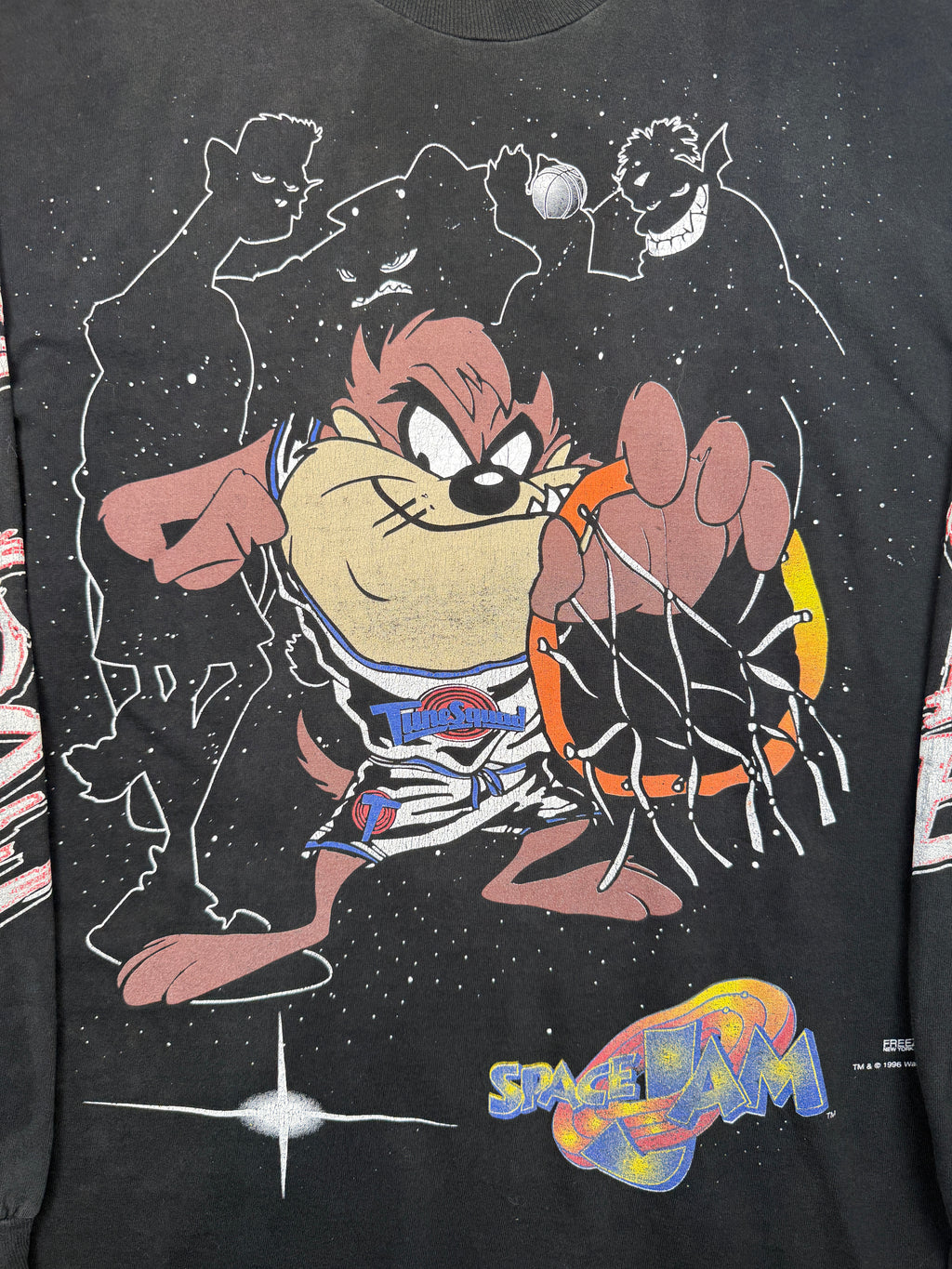 Vintage 90's Space Jam Taz L/S Tee Black