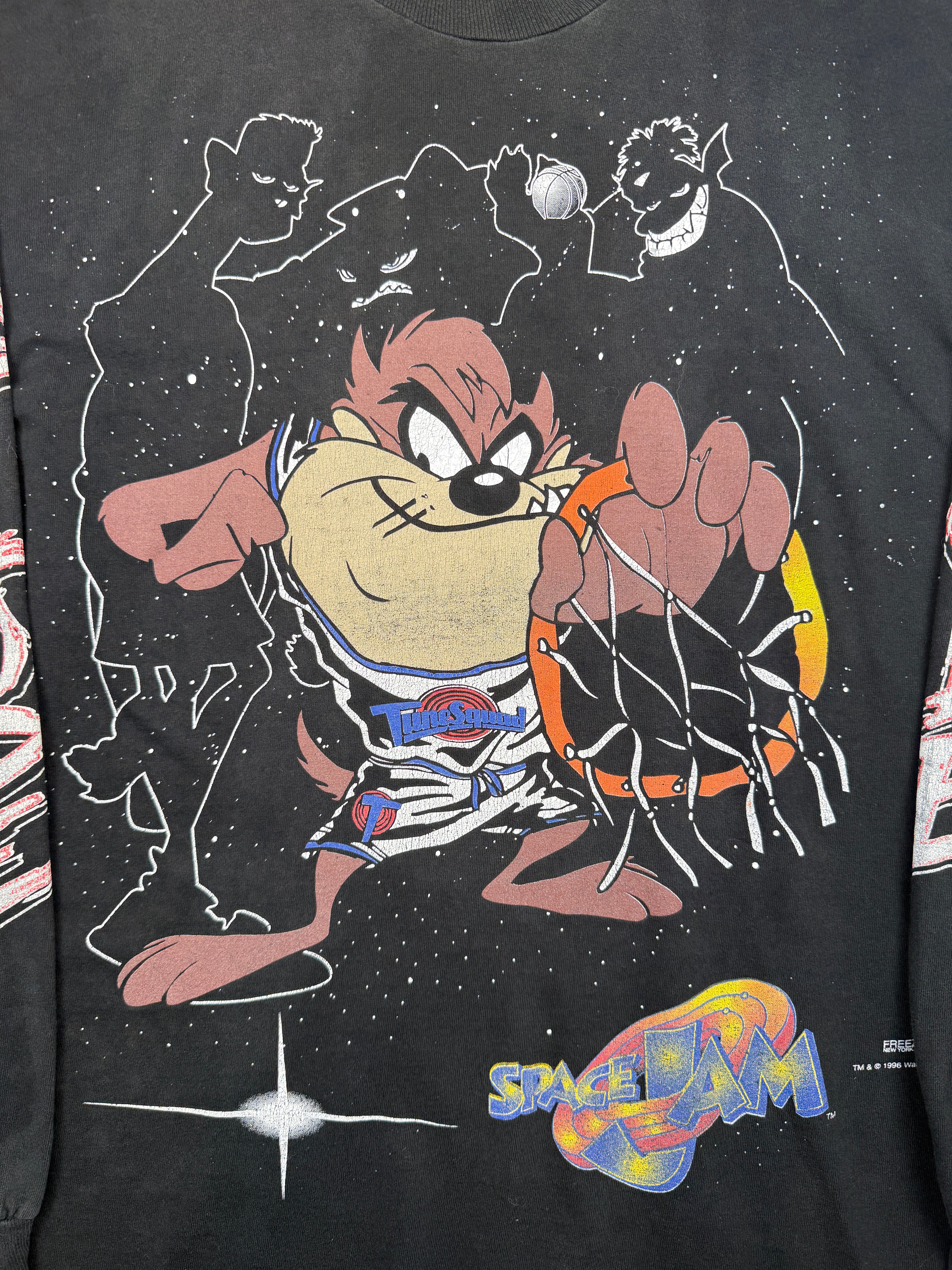 Vintage 90's Space Jam Taz L/S Tee Black