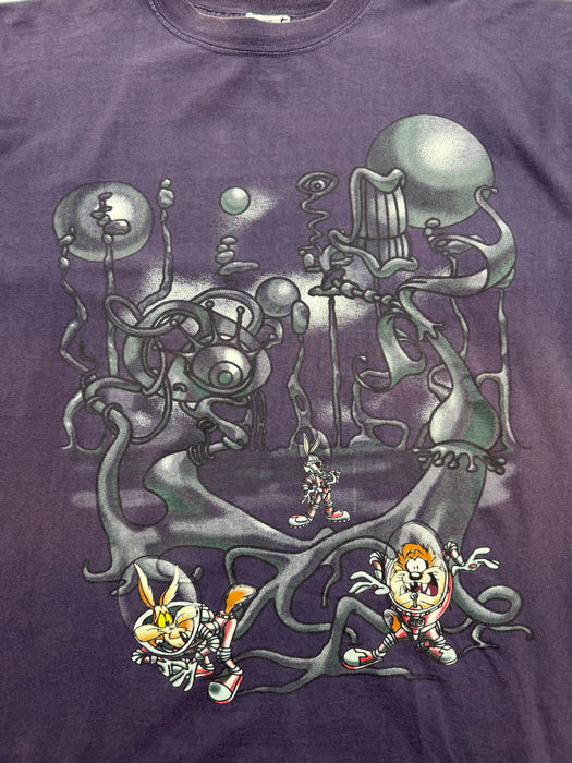 (L) Vintage '98 Looney Tunes Tee Purple | Vitnage Clothing Store Canada