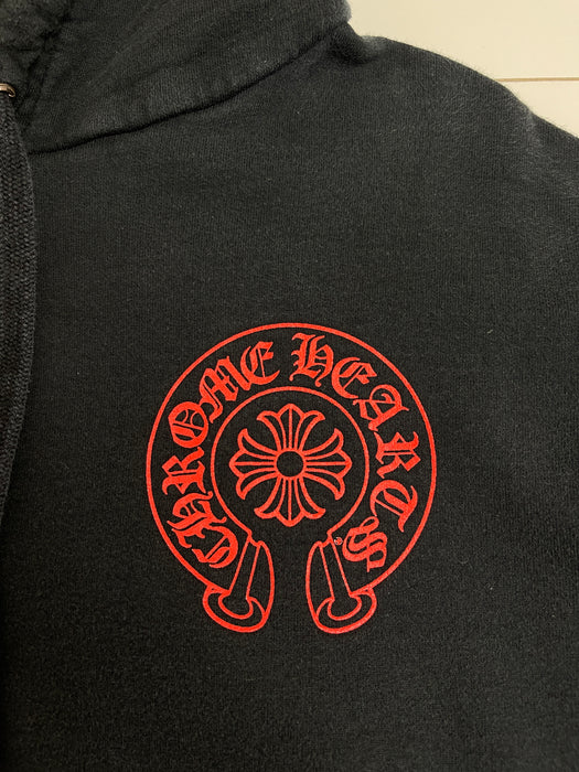 Chrome Hearts Website Exclusive Horse Shoe Hoodie Black/Red (USED) | Vitnage Clothing Store Canada