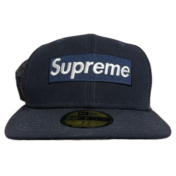 Supreme Box Logo Mash Back New Era Fitted Hat Navy (USED)