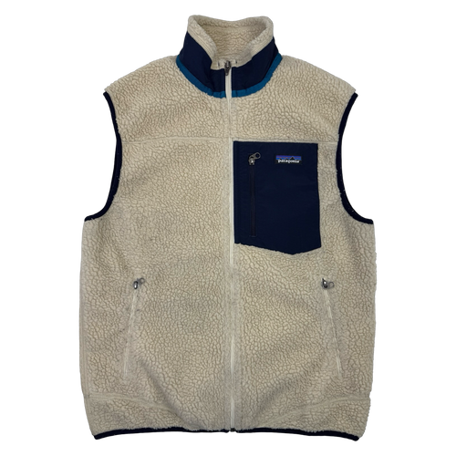 Patagonia Deep Pile Fleece Vest Beige | Vintage Clothing Store Canada