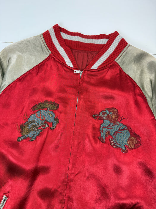 Vintage Embroidered Japanese Reversible Souvenir Jacket Red | Vitnage Clothing Store Canada