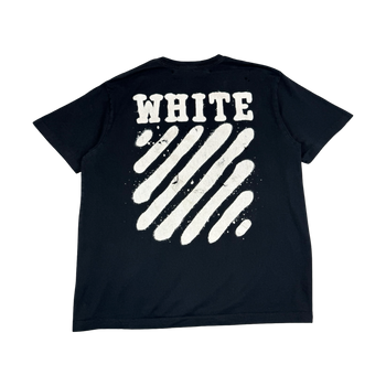 Off White x SSENSE Diagonal Spray Paint Tee Black (USED)