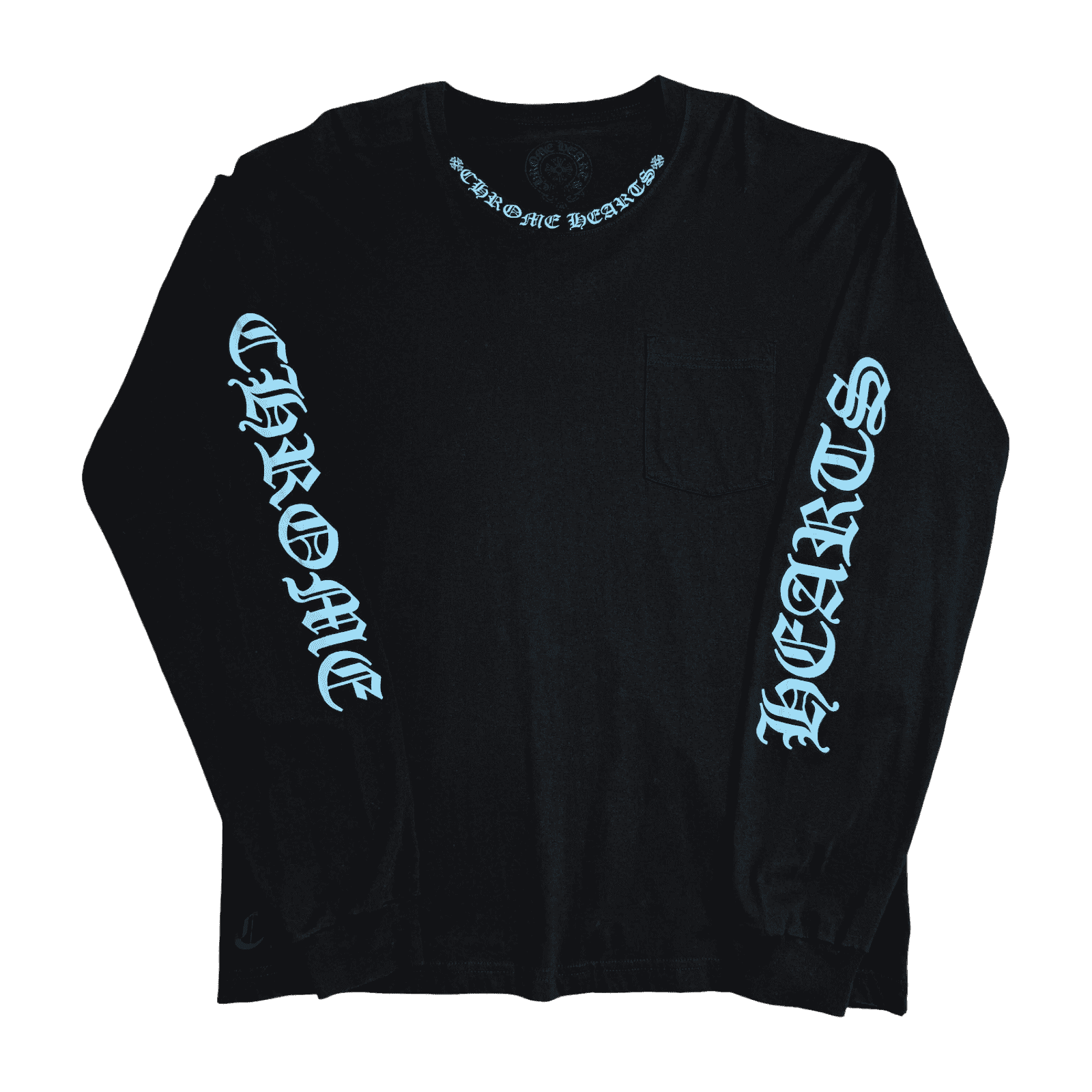 Chrome Hearts Neck Script Logo L/S Tee Black/Blue
