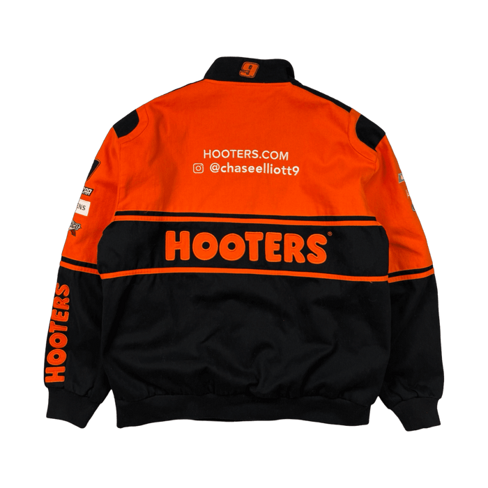 Jeff Hamilton Hooters Nascar Racing Jacket Orange/Black | Vitnage Clothing Store Canada