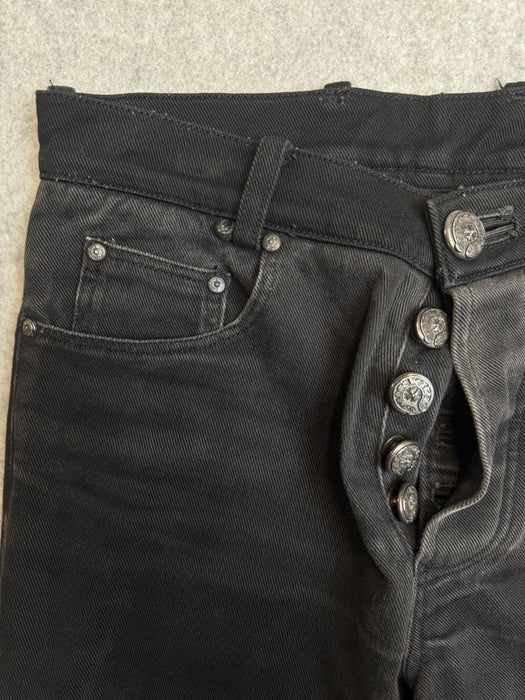 Chrome Hearts Fleur Knee Denim Jeans Black | Vitnage Clothing Store Canada